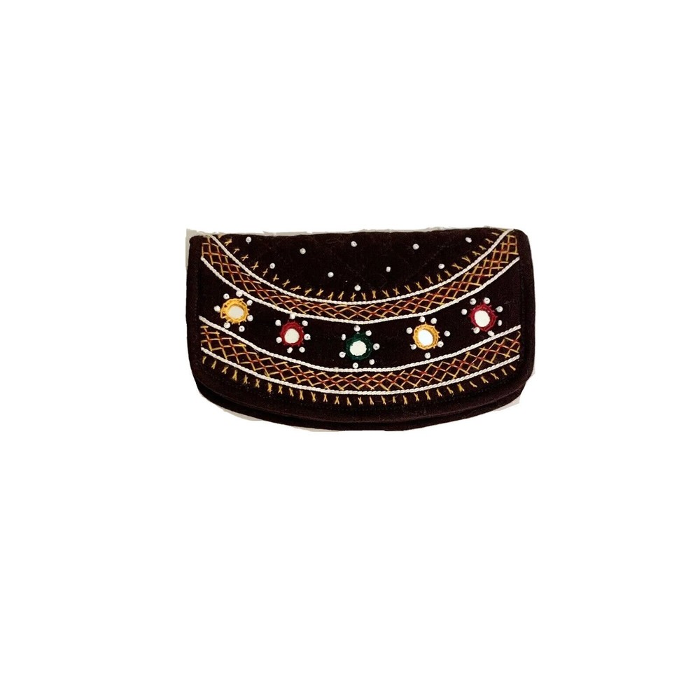 Small Handmade Indian/Pakistani Mirror Embroidery Ethnic Style Wallet
